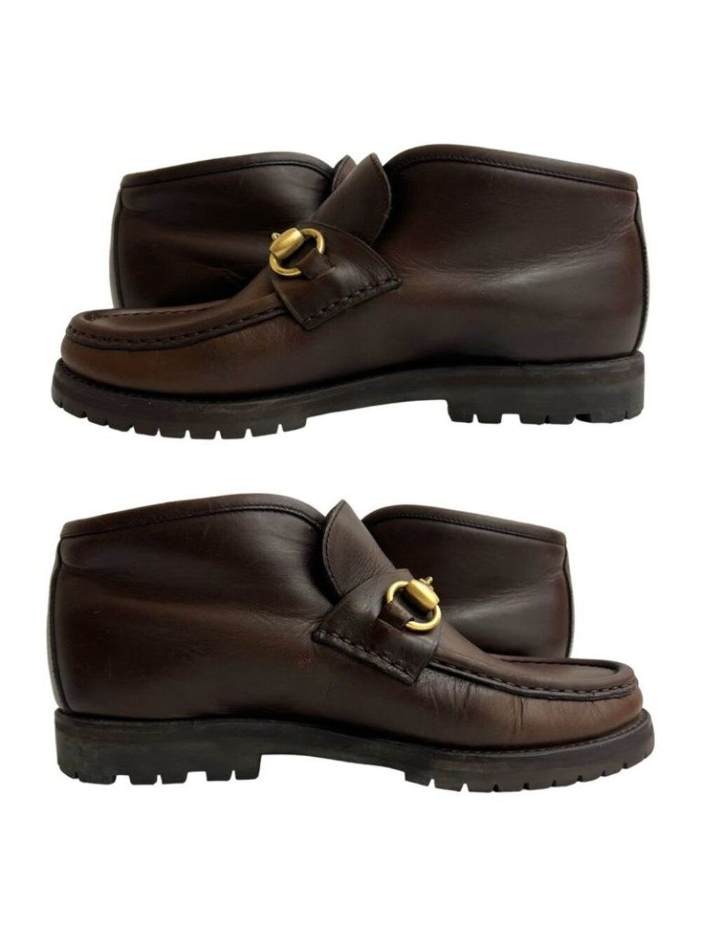 Gucci Horsebit Hardware Leather Short Boots Shoes 35 Size Brown - Picture 5 of 7